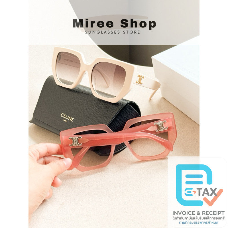 Celine Triomphe Cat Eye Over-sized CL40239F Sunglasses กรอบ Acetate ของแท้มาพร้อมประกัน 1 ปี