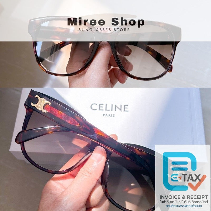 Celine Round Oversized Sunglasses  กรอบสีน้ำตาล