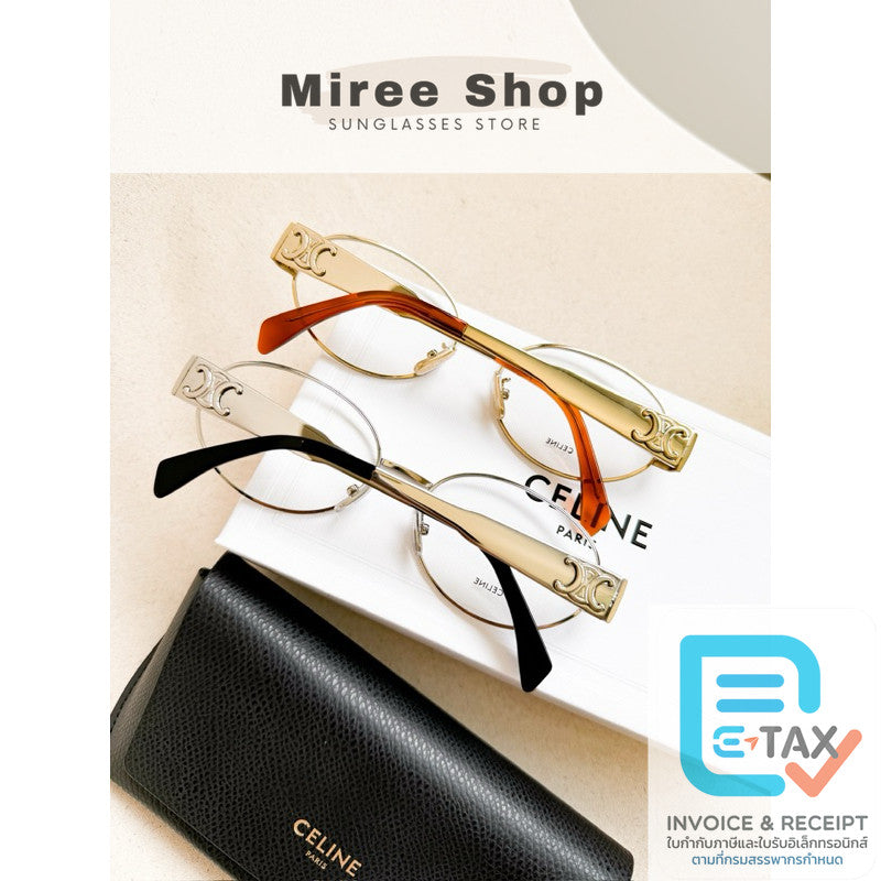 Celine Triomphe Metal Eyeglasses กรี๊ดรุ่นนี้มีกรอบสายตาแล้วค่า สวยมาก ของแท้ CL50140U