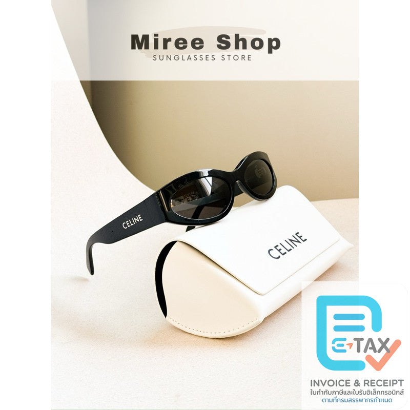 Celine Monochroms Oval วงรีกรอบดำ สวยเท่ ของแท้ CL40288I