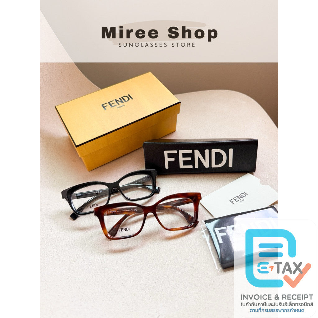 Fendi Rectangular Eyewear กรอบแว่นสายตา ของแท้ FE50057F