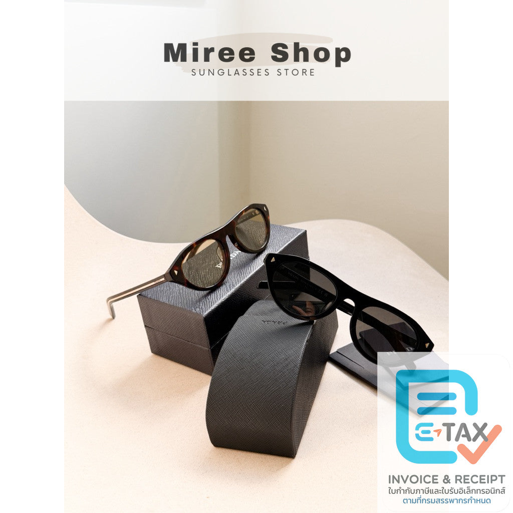 Prada แว่นกันแดดรุ่น B15SF ดีเทลขาโชว์แกนเหล็ก สวยหรู ของแท้เท่านั้นค่า