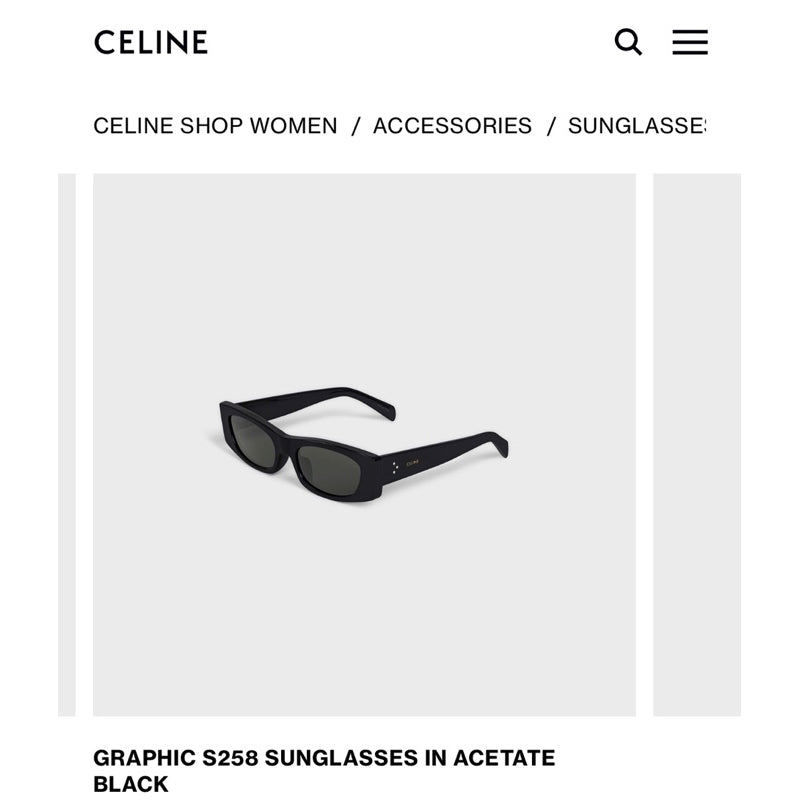 Celine Graphic S258 Sunglasses in Acetate ของแท้ CL40245U