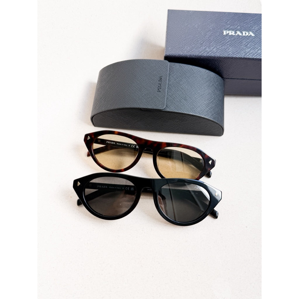 Prada แว่นกันแดดรุ่น B15SF ดีเทลขาโชว์แกนเหล็ก สวยหรู ของแท้เท่านั้นค่า