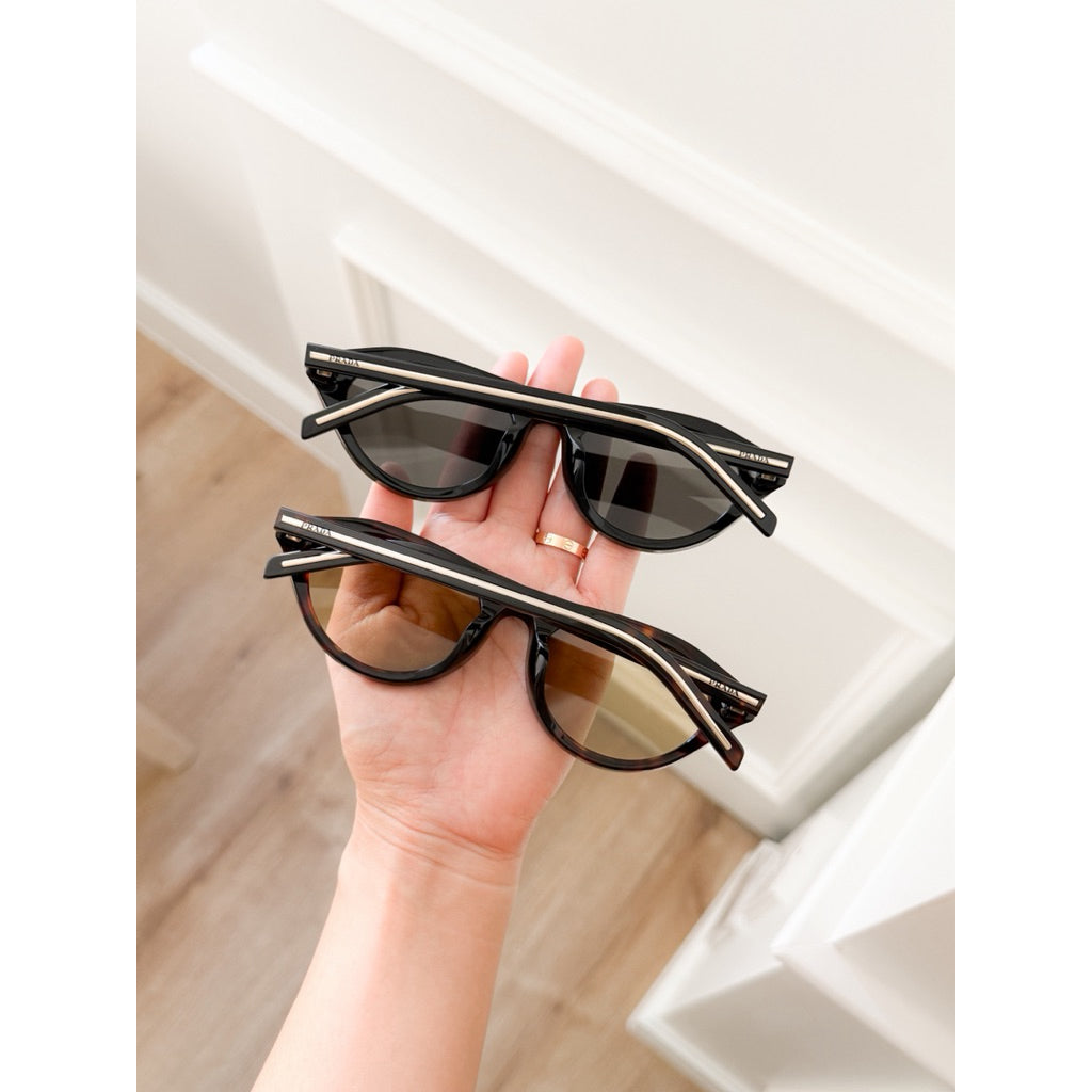Prada แว่นกันแดดรุ่น B15SF ดีเทลขาโชว์แกนเหล็ก สวยหรู ของแท้เท่านั้นค่า