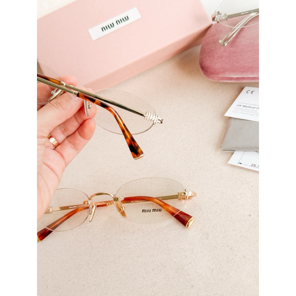 Miu Miu กรอบแว่นสายตา 53WV ไร้กรอบทรงรี สวยเลิฟยู ของแท้เท่านั้นนะค้า