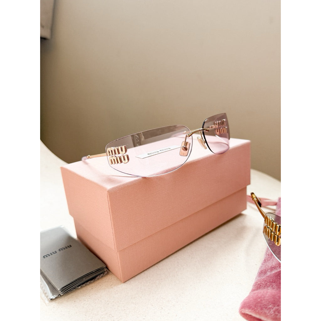 Miu Miu แว่นตารุ่น A51S ไร้กรอบโลโก้สวยตะโกน ร้านแอมของแท้เท่านั้นค่า